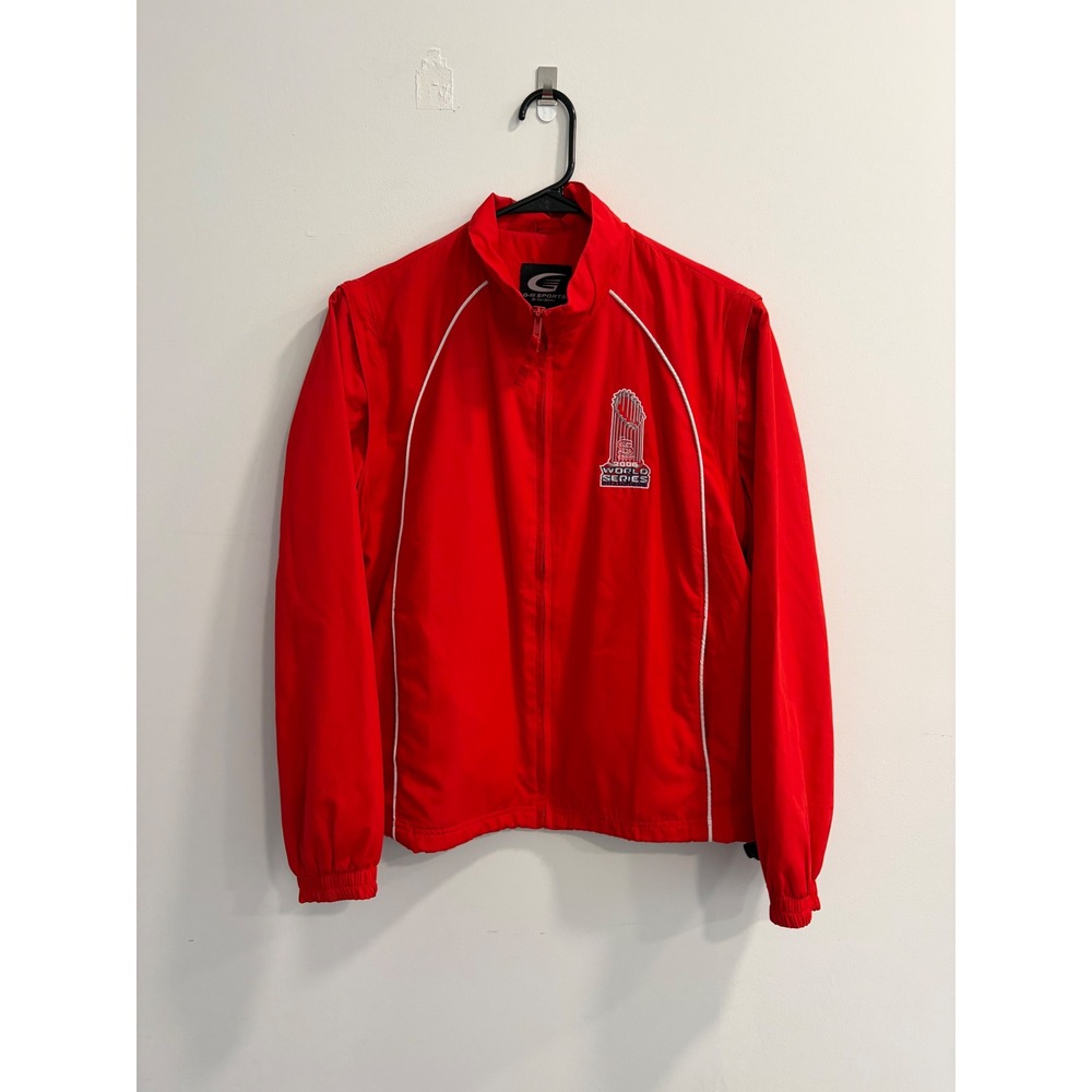 G-III Sports 2008‎ World Series MLB Track Jacket Red Windbreaker Mens Medium